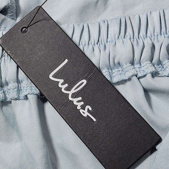 Lulu's Light Blue Silky Sleep Pajama Shorts L NWT - Picture 7 of 9